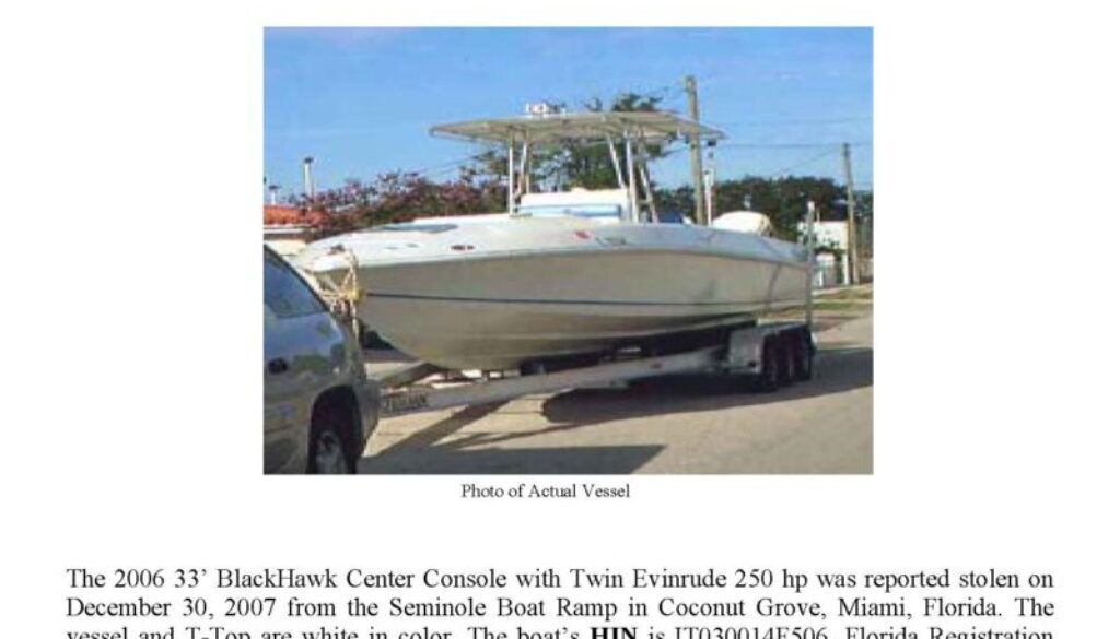 5918 08 Stolen Boat Notice Black Hawk