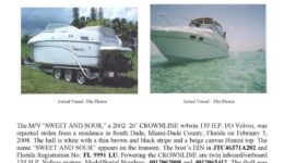 5928-08 Stolen Boat Notice 26' CROWNLINE