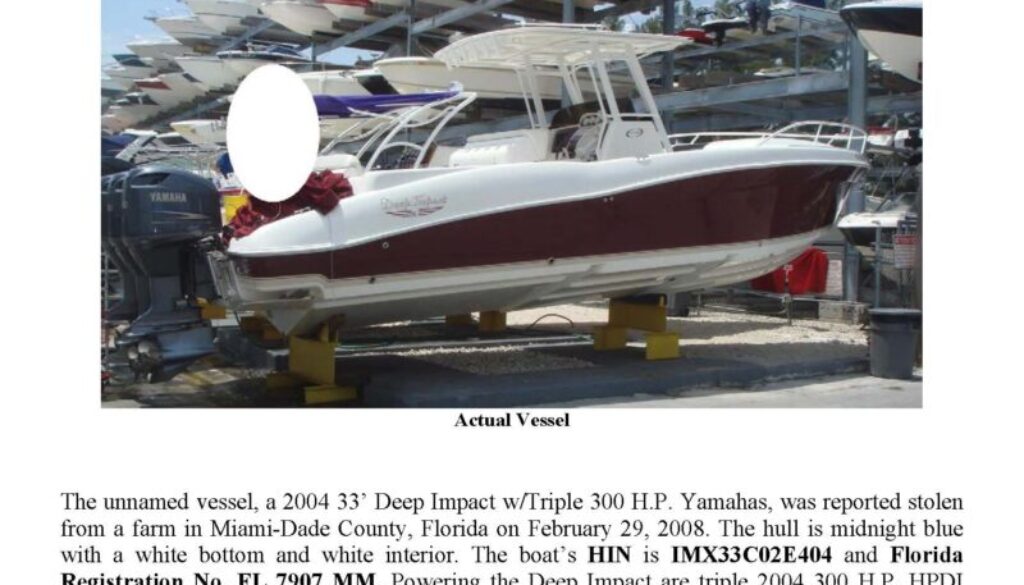 5933 08 Stolen Boat Notice Deep Impact