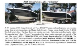 6026-08 Stolen Boat Notice -29' Century 2901CC