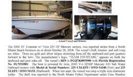 6030-08 Stolen Boat Notice - 29' Fountain