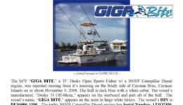 6043-08 Stolen Boat Notice -35' Dusky