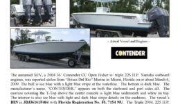 6076-09 Stolen Boat Notice -36' Contender