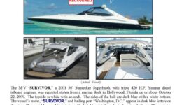 6132-09 Stolen Boat Notice - 50' Sunseeker