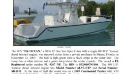 6134-09 Stolen Boat Notice - 32' Sea Vee
