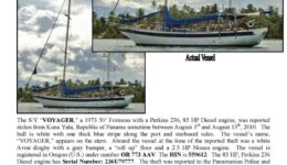 6202-10 Stolen Boat Notice - 50' Formosa