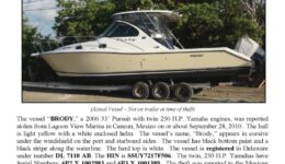 6207-10 Stolen Boat Notice - 33' Pursuit