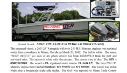 6324-12 Stolen Boat Notice - 29' Renegade