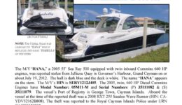 6354-12 Stolen Boat Notice - 55' Sea Ray