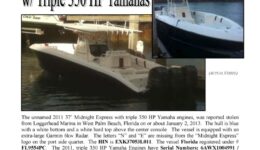 6379-13 Stolen Boat Notice - 37' Midnight Express