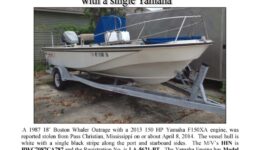 6480-14 Stolen Boat Notice - 18' Boston Whaler