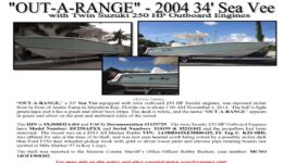 6611-15 Stolen Boat Notice - Sea Vee